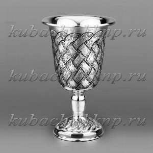 Серебряный бокал для вина «Косичка» - бк042