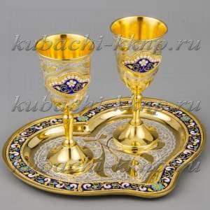 Набор серебряных рюмок на свадьбу - пн015