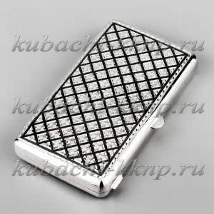 Серебряный портсигар «Ромб» - пдс029