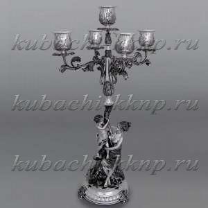 Большой винтажный серебряный подсвечник - пдсв017