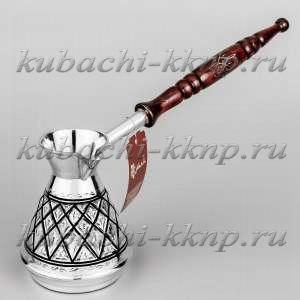 Серебряная турка с геометрическим орнаментом - Т023м