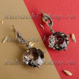 Висячие серьги с раухтопазом - Ag-вс-40 Висячие серьги с раухтопазом - Ag-вс-40