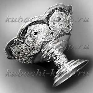 Большая красивая конфетница - вазочка на ножке - кф028м