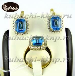 Комплект с топазами и бриллиантами - ас050