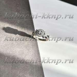 Серебряное кольцо с фианитами оксидирование Тамилла - Ag-к57