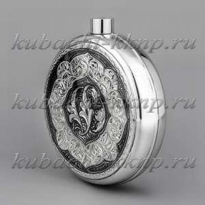 Серебряная фляга «Круглая» - фл048