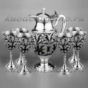 Серебряный кувшин с шестью фужерами - ндв075