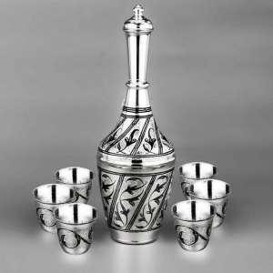 Набор для водки или коньяка из серебра  Набор для водки или коньяка из серебра