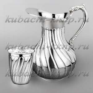 Серебряный набор с одним стаканом для воды/компота 