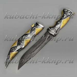 Большой серебряный  нож Кубачи - НЖ10