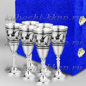 Набор из шести высоких рюмок для ликера или водки - р00013-6