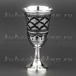 Серебряная рюмка на невысокой ножке - Р00051