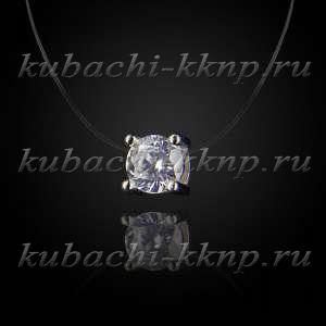 Серебряное колье-невидимка на леске 