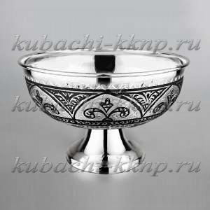 Серебряная конфетница на небольшой ножке - КФ234