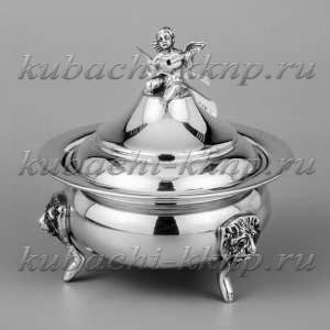 Серебряная икорница  - ик012