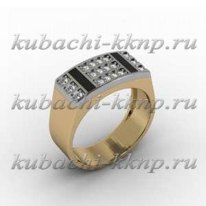 Кольцо из золота, мужское, с фианитами - Yuv - 1051 Кольцо из золота, мужское, с фианитами - Yuv - 1051