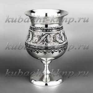 Серебряный бокал для вина уникальной формы - бк020