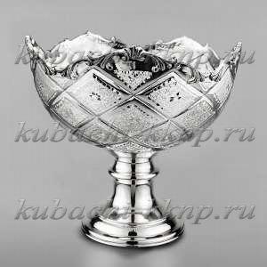 Небольшая серебряная вазочка для фруктов или печенья - ВЗ039м Небольшая серебряная вазочка для фруктов или печенья - ВЗ039м