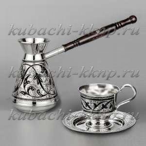 Серебряный кофейный набор с одной чашкой, 250 мл и 115 мл - нкф05