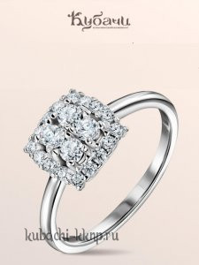Кольцо серебро 925 с камнями - к959