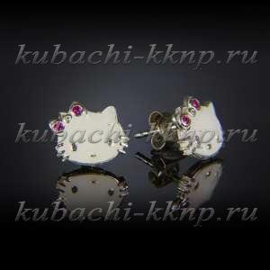 Серебряные пусеты Китти - с297