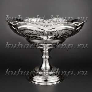 Ваза для фруктов из серебра - вз029