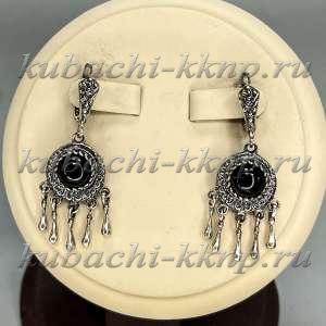 Висячие серьги с натуральным агатом Вуаль - вс87 агат Висячие серьги с натуральным агатом Вуаль - вс87 агат