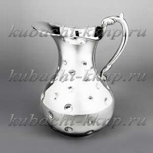 Глянцевый серебряный кувшин с шариками - КВ236