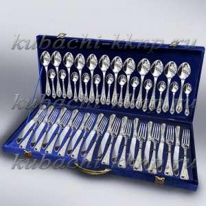 Серебряный столовый набор на 12 персон из серебра 925 пробы - sn00010