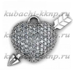 Золотой кулон с фианитами 