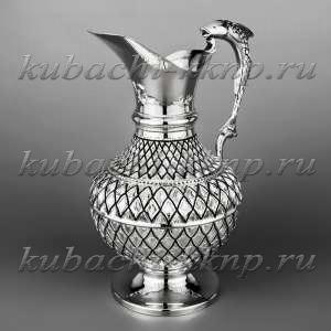 Серебряный кувшин для воды и напитков «Рыбка» - кв088