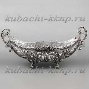 Серебряная конфетница-ладья - КФ215