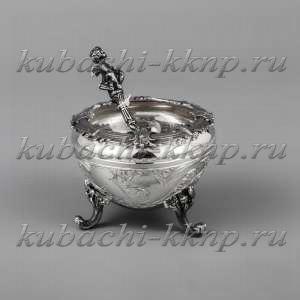 Серебряная солонка с ложкой - с009 Серебряная солонка с ложкой - с009