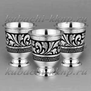 Набор из трех отменных серебряных стопок 