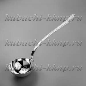 Серебряный половник с орнаментом по краям ручки - плв02 Серебряный половник с орнаментом по краям ручки - плв02