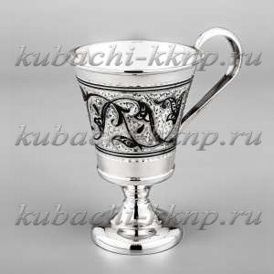 Серебряная кружка «На ножке» - кр091 Серебряная кружка «На ножке» - кр091