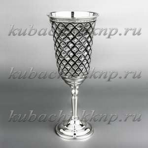 Серебряная рюмка с чешуйчатым орнаментом, 100 мл - р039