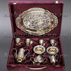 Кофейный набор из серебра с позолотой - нкф003