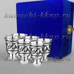 Набор из шести серебряных стопок - стп067-6