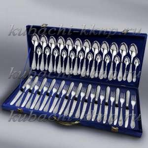 Столовый набор на двенадцать персон Серебряный  - sn019