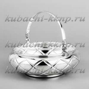 Серебряная конфетница «Ромб большой» - кф136