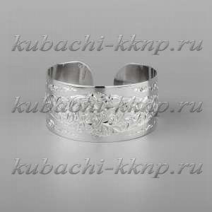 Кубачинский браслет из серебра с гравировкой - бр202 Кубачинский браслет из серебра с гравировкой - бр202