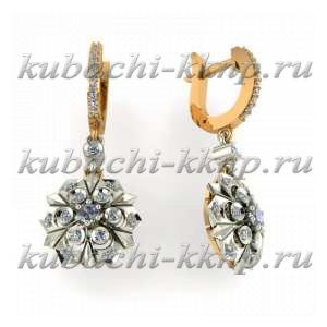 Висячие золотые серьги  - 00108e