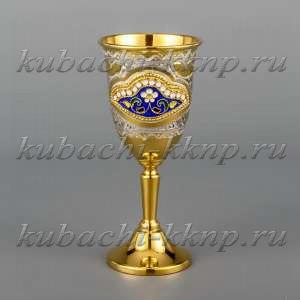 Эксклюзивная серебряная рюмка с цветной эмалью - р048