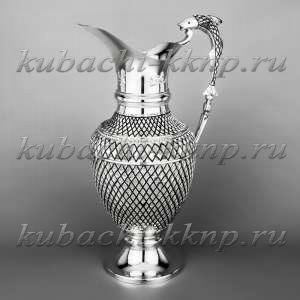 Серебряный кувшин для воды «Рыбка» - кв087