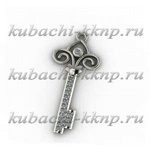 Золотой кулончик с небольшими фианитами - 00120