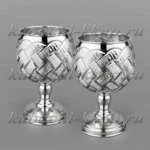 Набор серебряных бокалов для бренди или коньяка - бк067-2