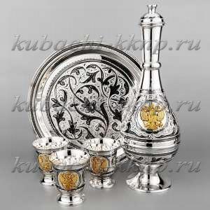 Водочный серебряный сервиз с гербом - вс023