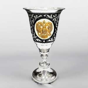 Серебряный фужер  для вина «С гербом» - бк047г