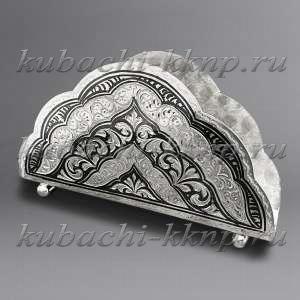 Серебряная салфетница Кубачи с чернью(Ag 875) - СЛ031